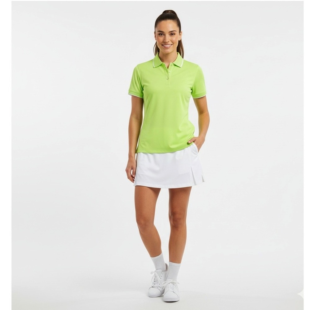 Peter Millar Women's Golf Performance Polo Shirt Lime Green Short Sleeve Medium